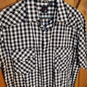 Vintage pearl snap plaid rockabilly shirt